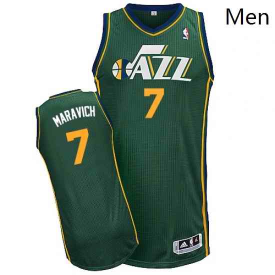 Mens Adidas Utah Jazz 7 Pete Maravich Authentic Green Alternate NBA Jersey